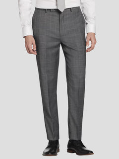 Slim Fit Wool Blend Windowpane Suit Pants