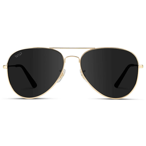 Maxwell Sunglasses (Gold Frame/Black Lens)