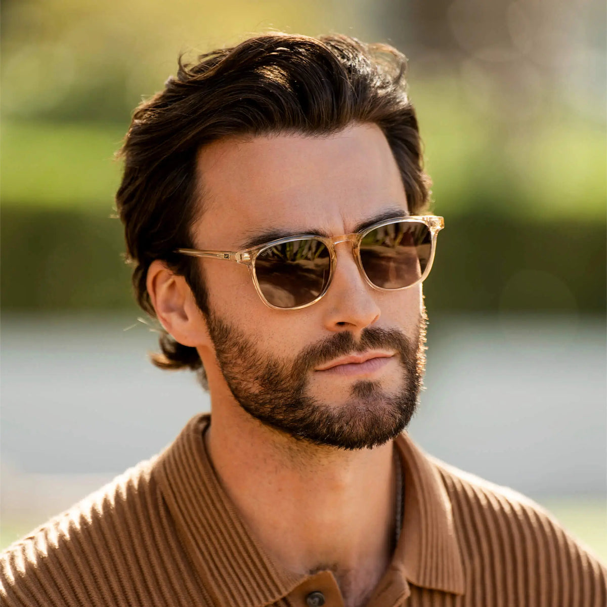 Crystal Sand Brown / Dark Beige Gradient Lens WMP Glasses