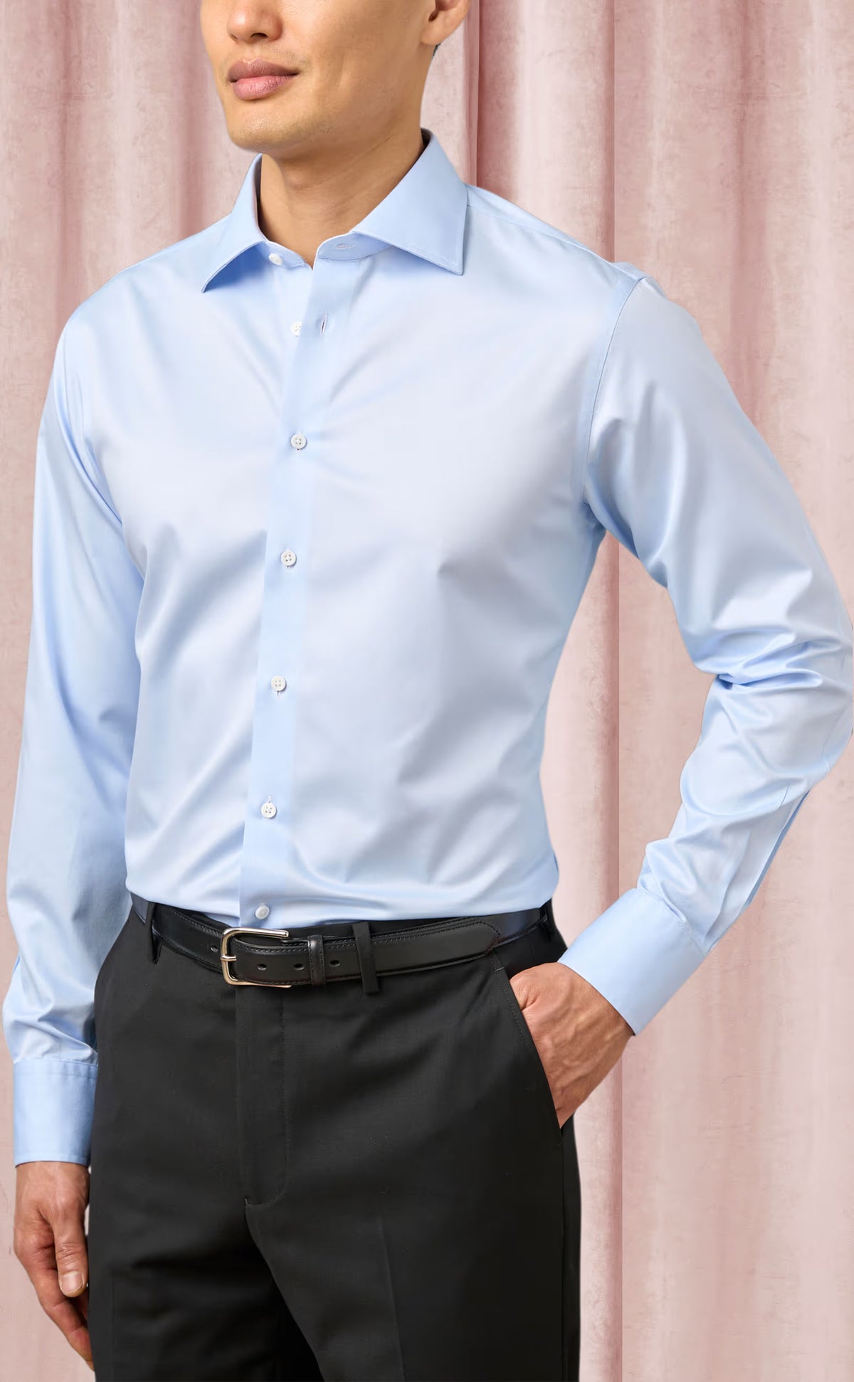Medium Blue Twill Non-Iron Dress Shirt