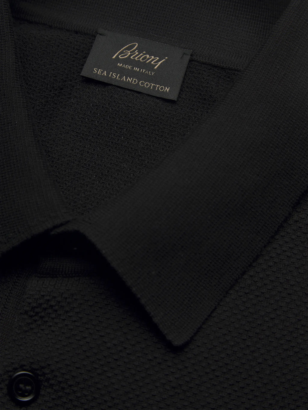 Essential black Sea Island cotton polo