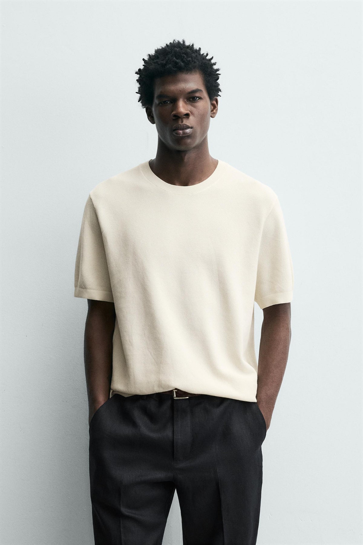 RELAXED FIT KNIT T-SHIRT