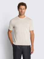 Ivory white cashmere and silk T-shirt