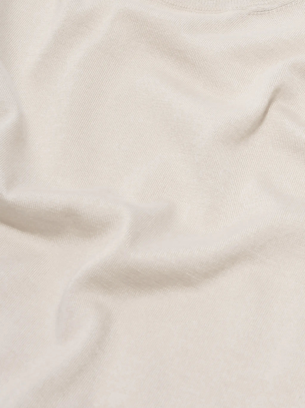Ivory white cashmere and silk T-shirt