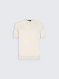 Ivory white cashmere and silk T-shirt