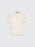 Ivory white cashmere and silk T-shirt
