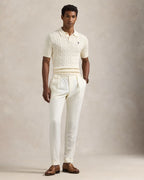 Cable-Knit Cotton Polo Sweater