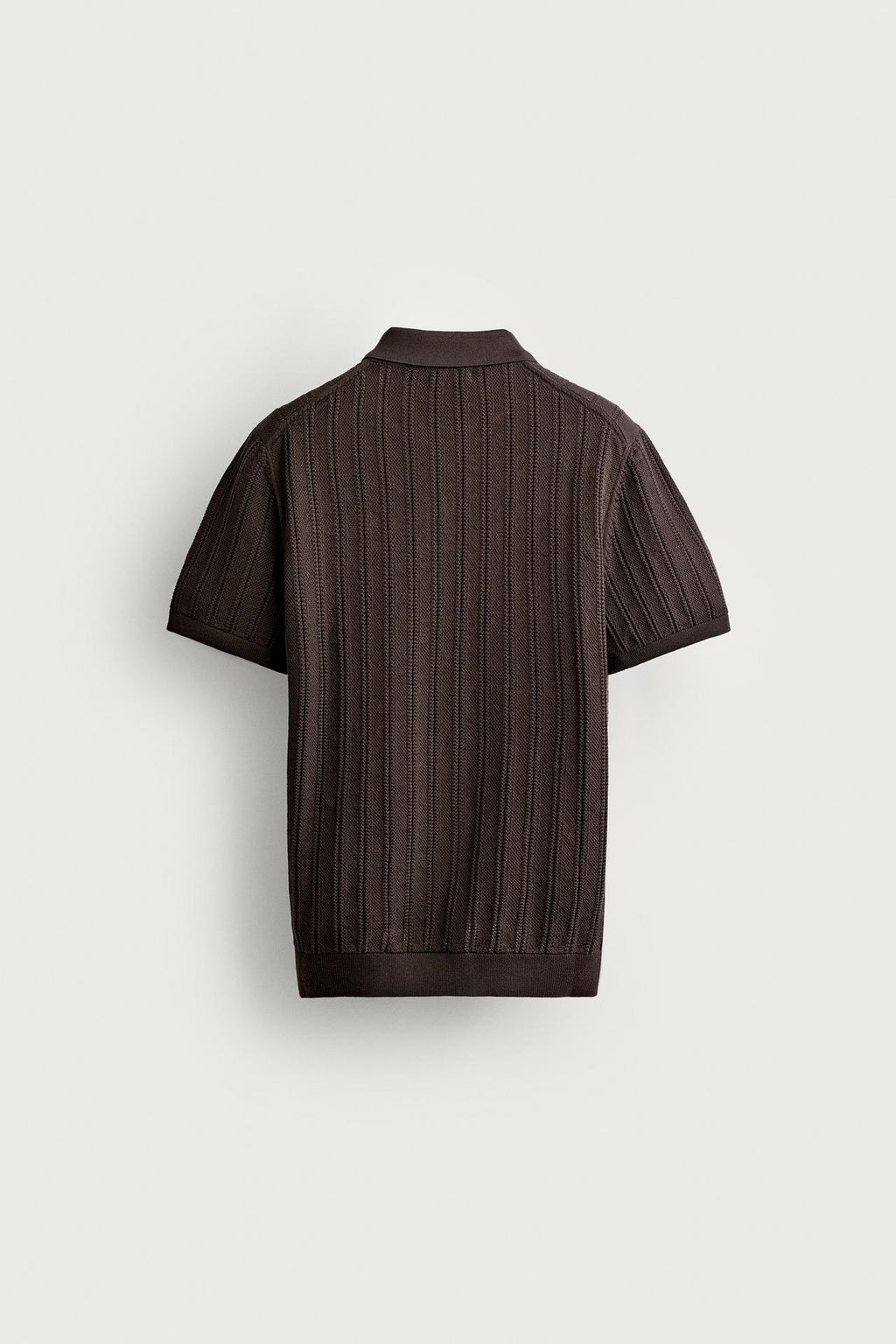 OPEN-KNIT TEXTURED POLO