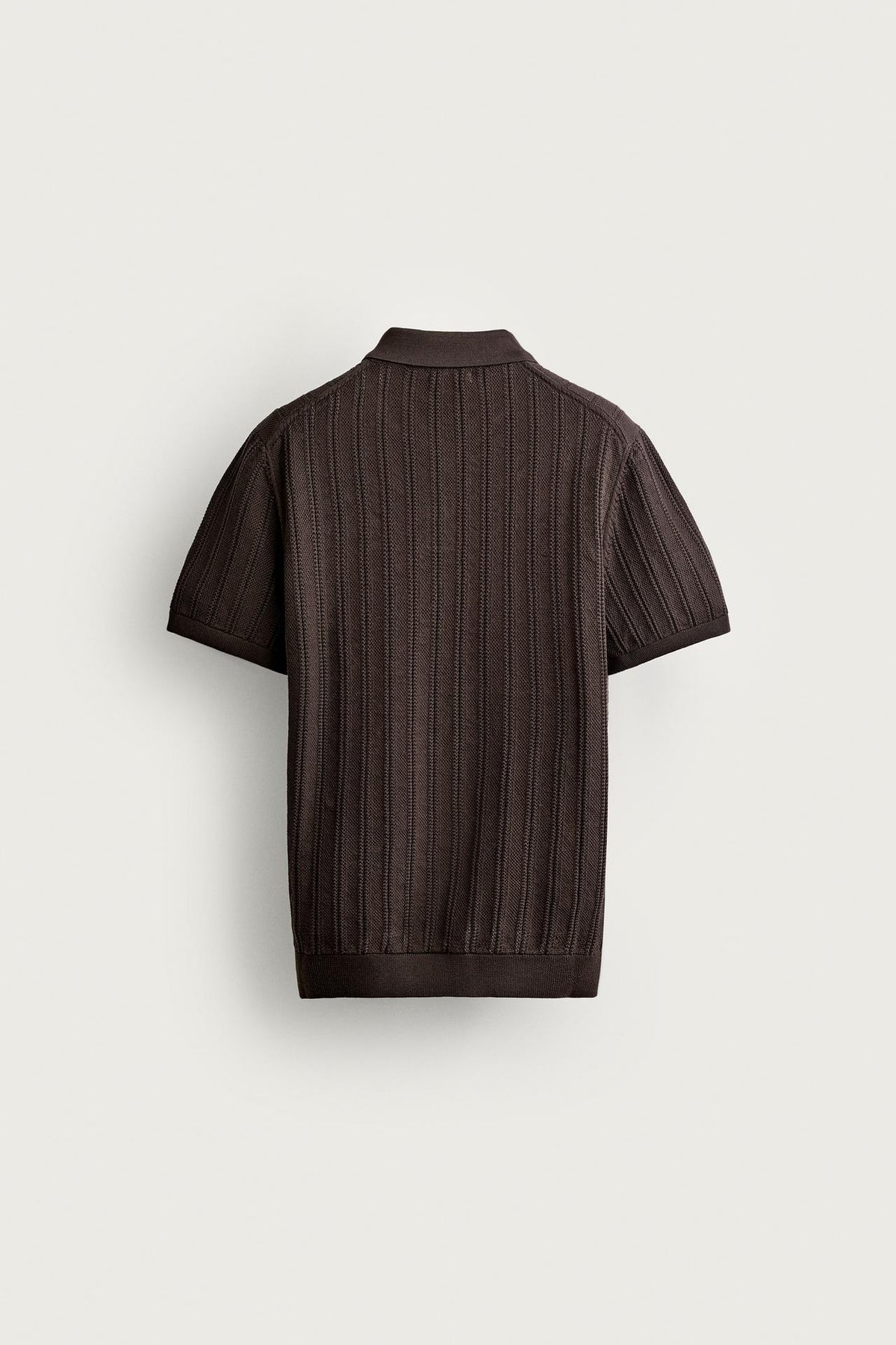 OPEN-KNIT TEXTURED POLO