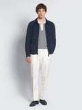 Grey linen, cotton and silk chiné polo