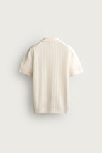 OPEN-KNIT TEXTURED POLO