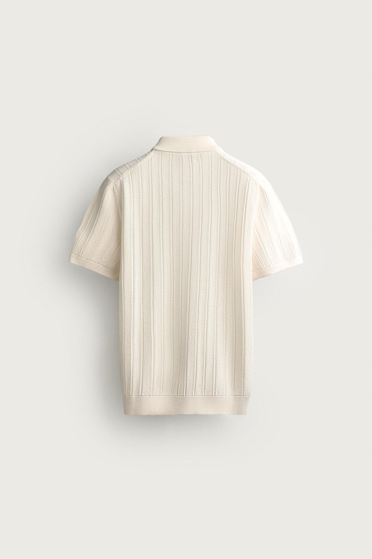 OPEN-KNIT TEXTURED POLO