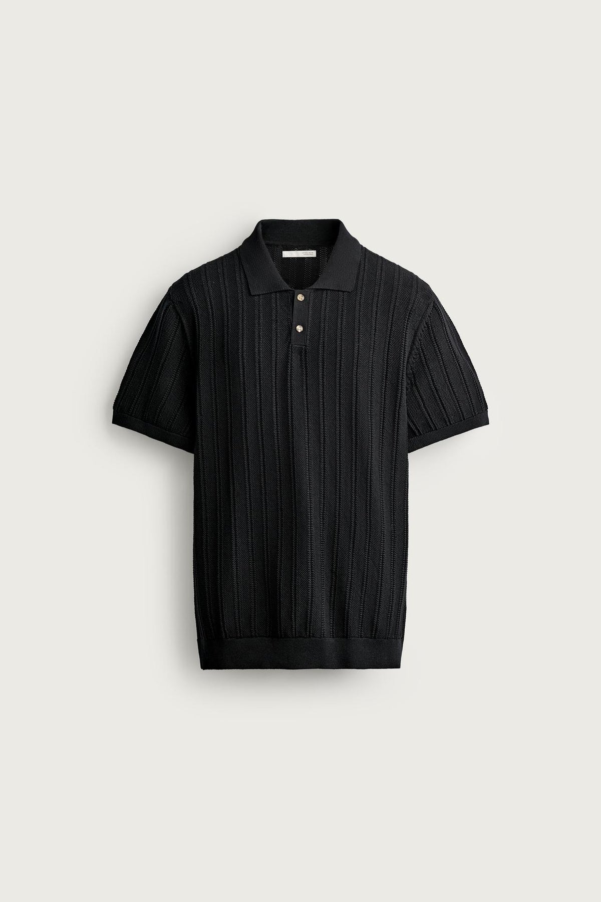 OPEN-KNIT TEXTURED POLO