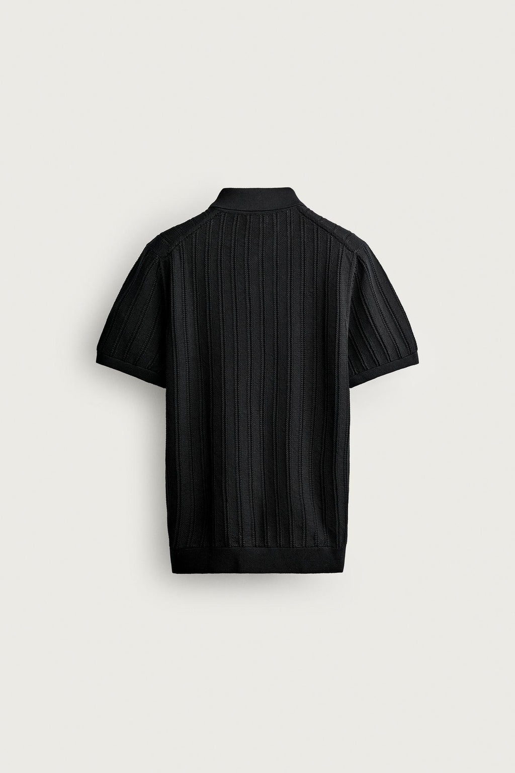 OPEN-KNIT TEXTURED POLO
