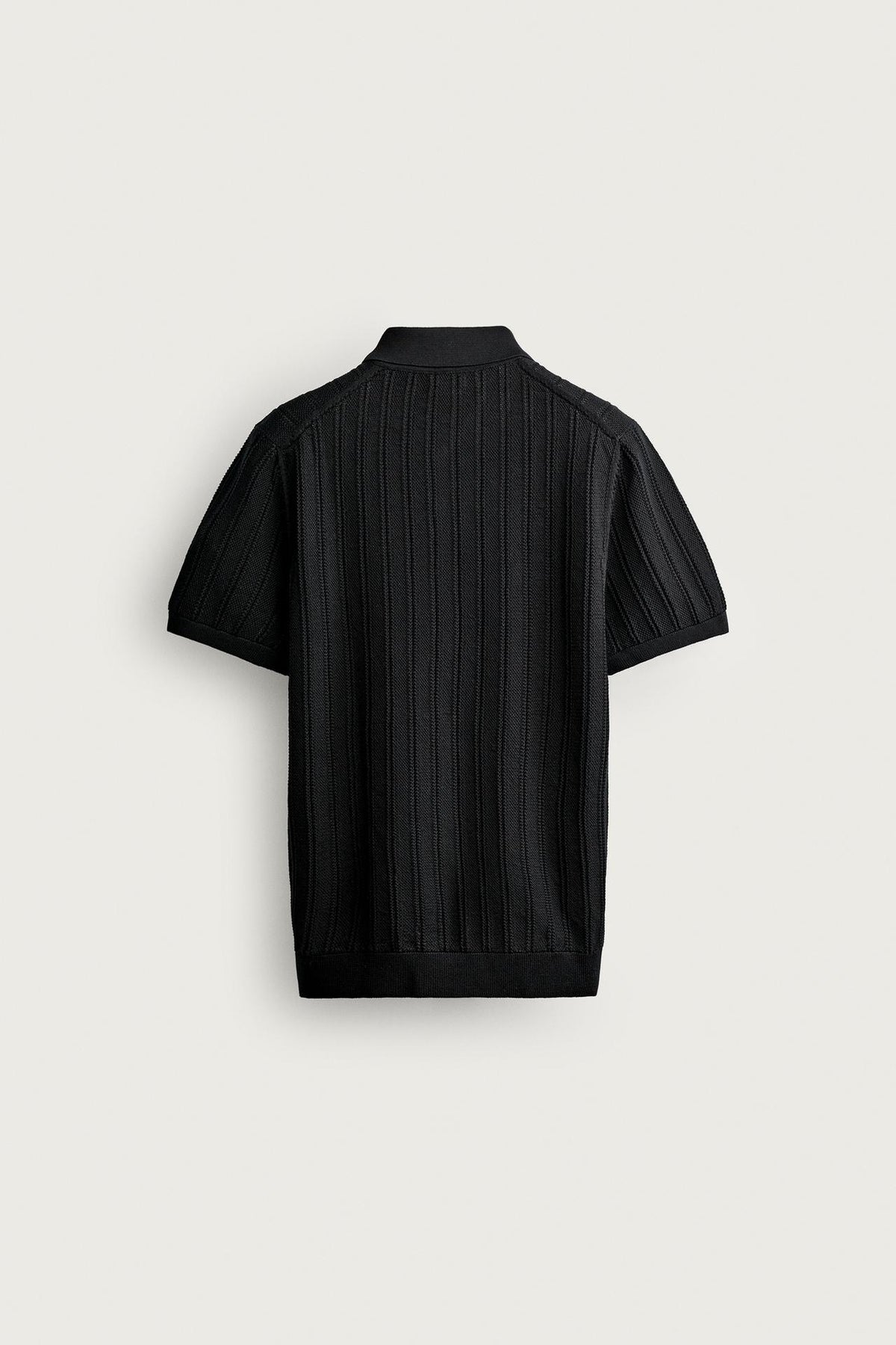 OPEN-KNIT TEXTURED POLO