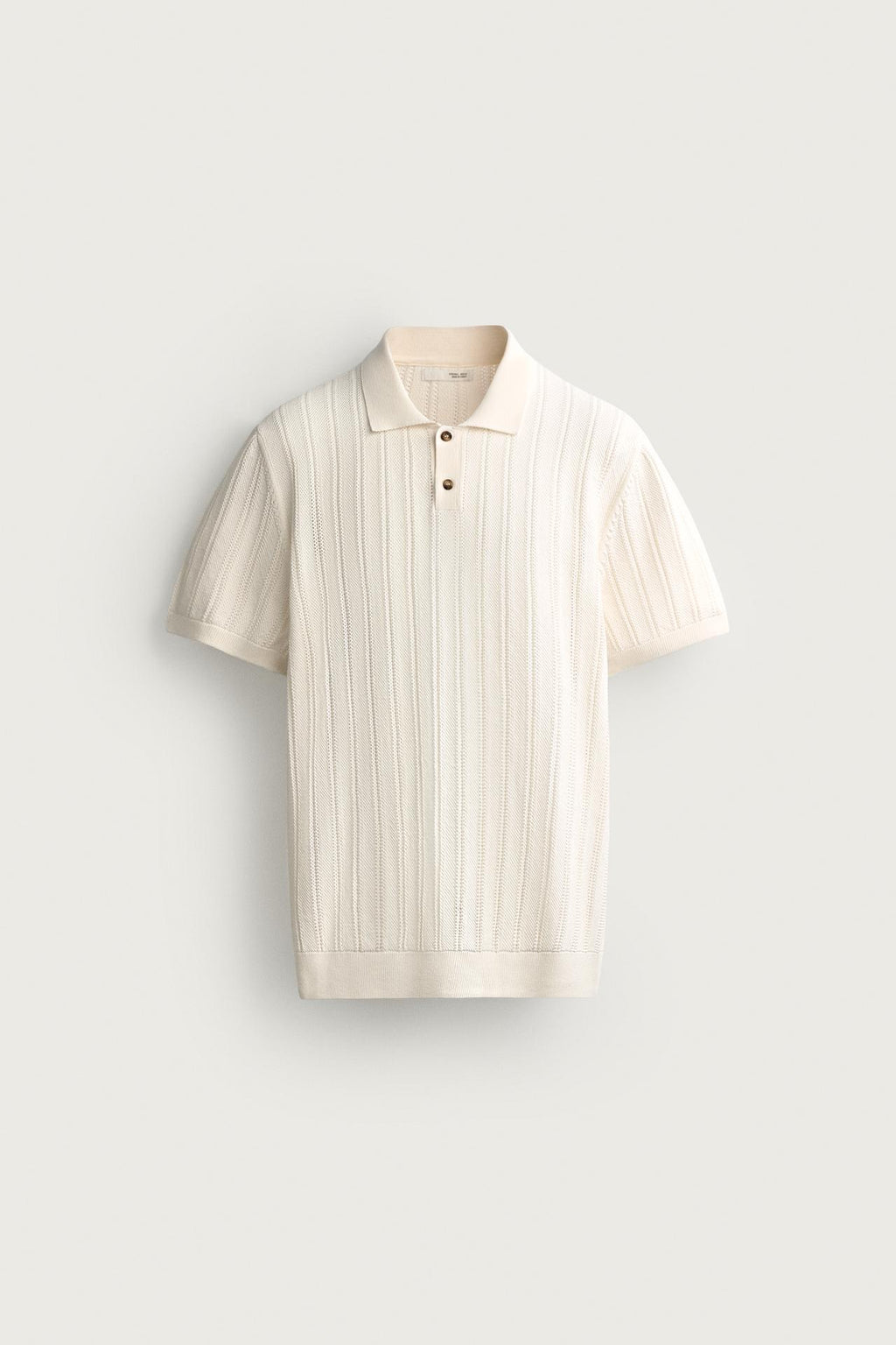 OPEN-KNIT TEXTURED POLO