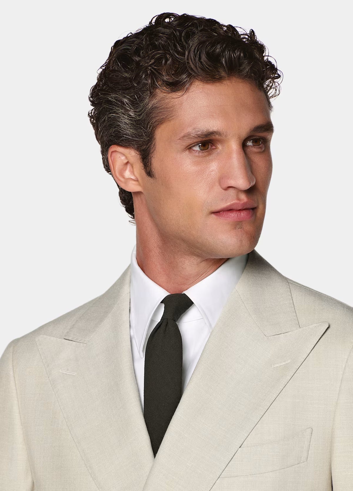 Beige Tailored Fit Havana Suit