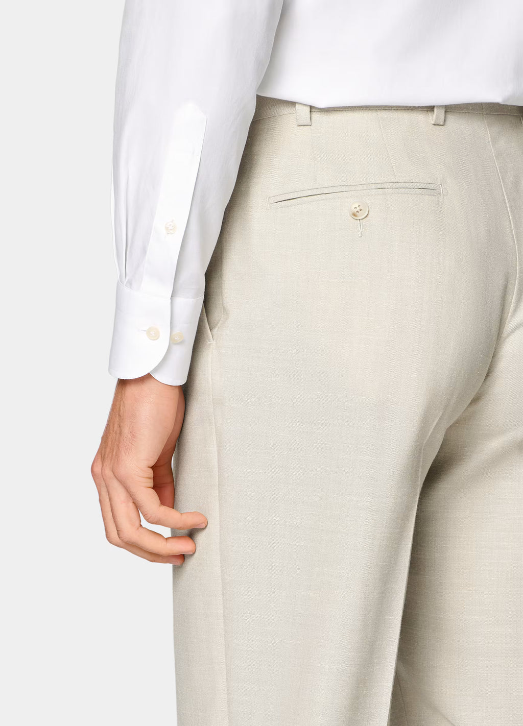 Beige Tailored Fit Havana Suit