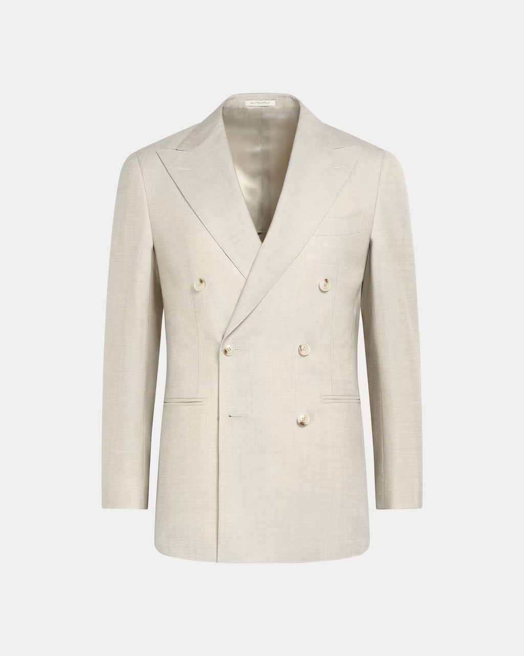 Beige Tailored Fit Havana Suit