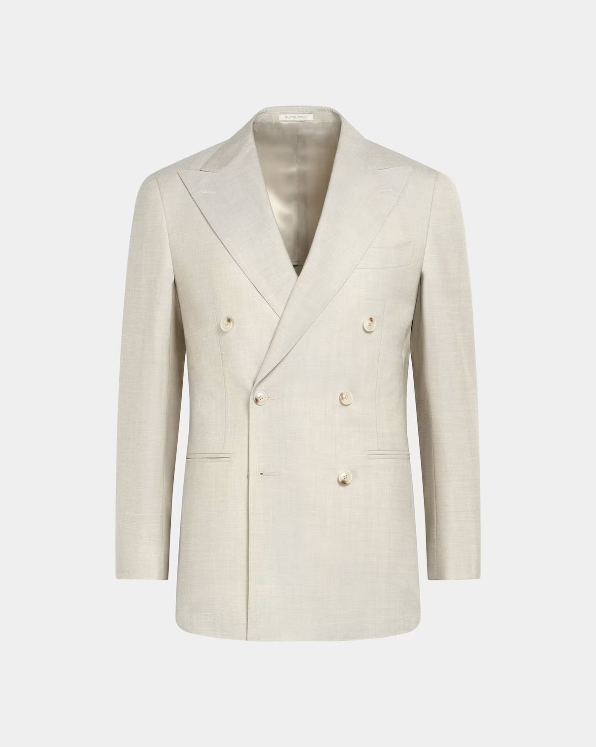 Beige Tailored Fit Havana Suit