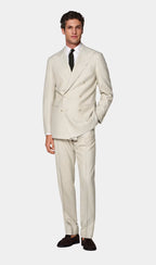 Beige Tailored Fit Havana Suit