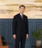 Navy Chalk Stripe - Double-Breasted Suit