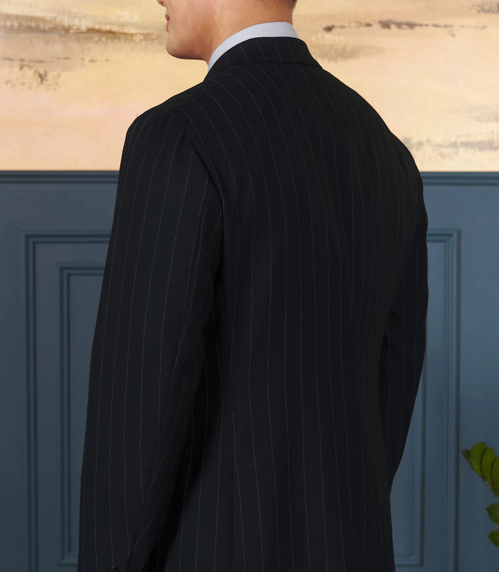Navy Chalk Stripe - Double-Breasted Suit