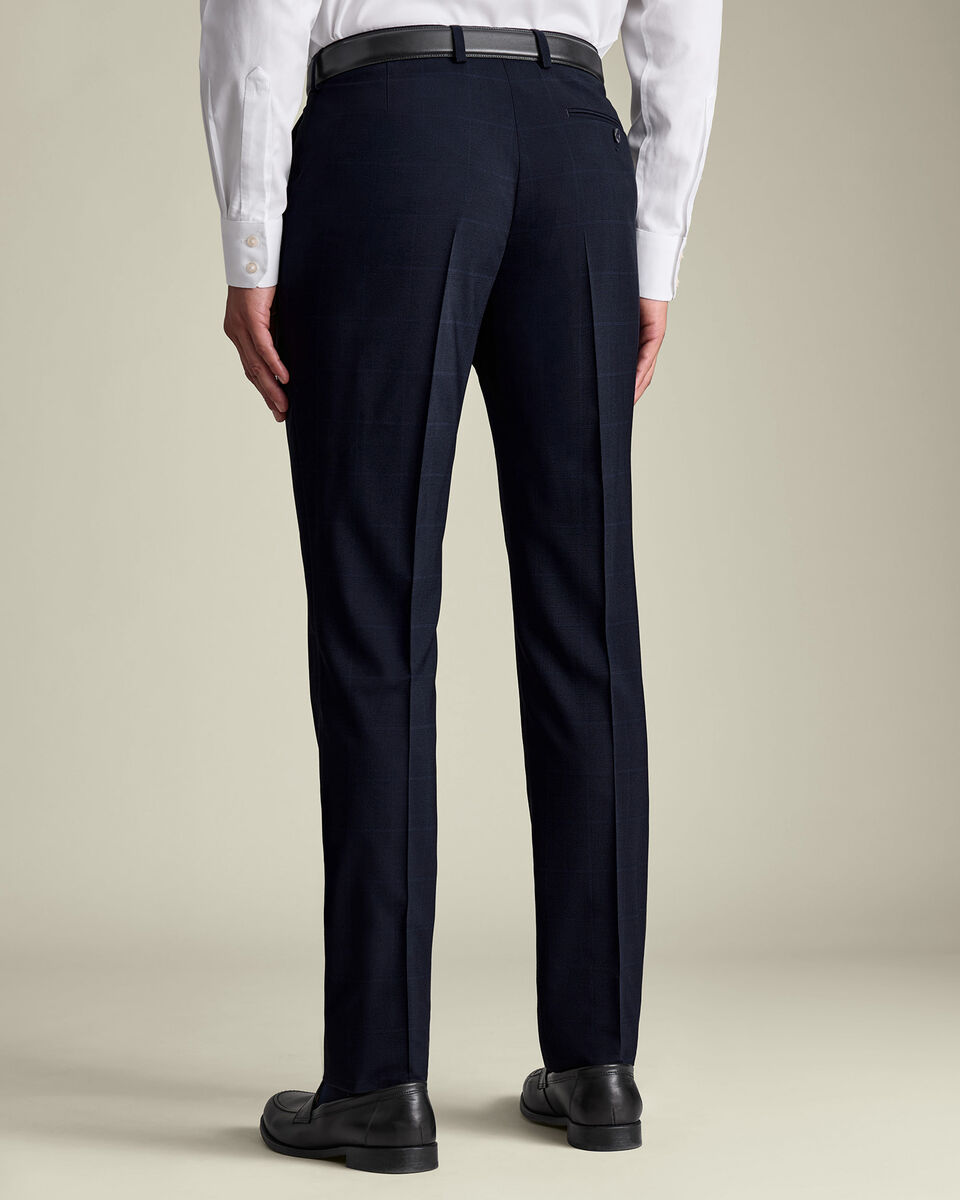 Check Suit Pants - Navy