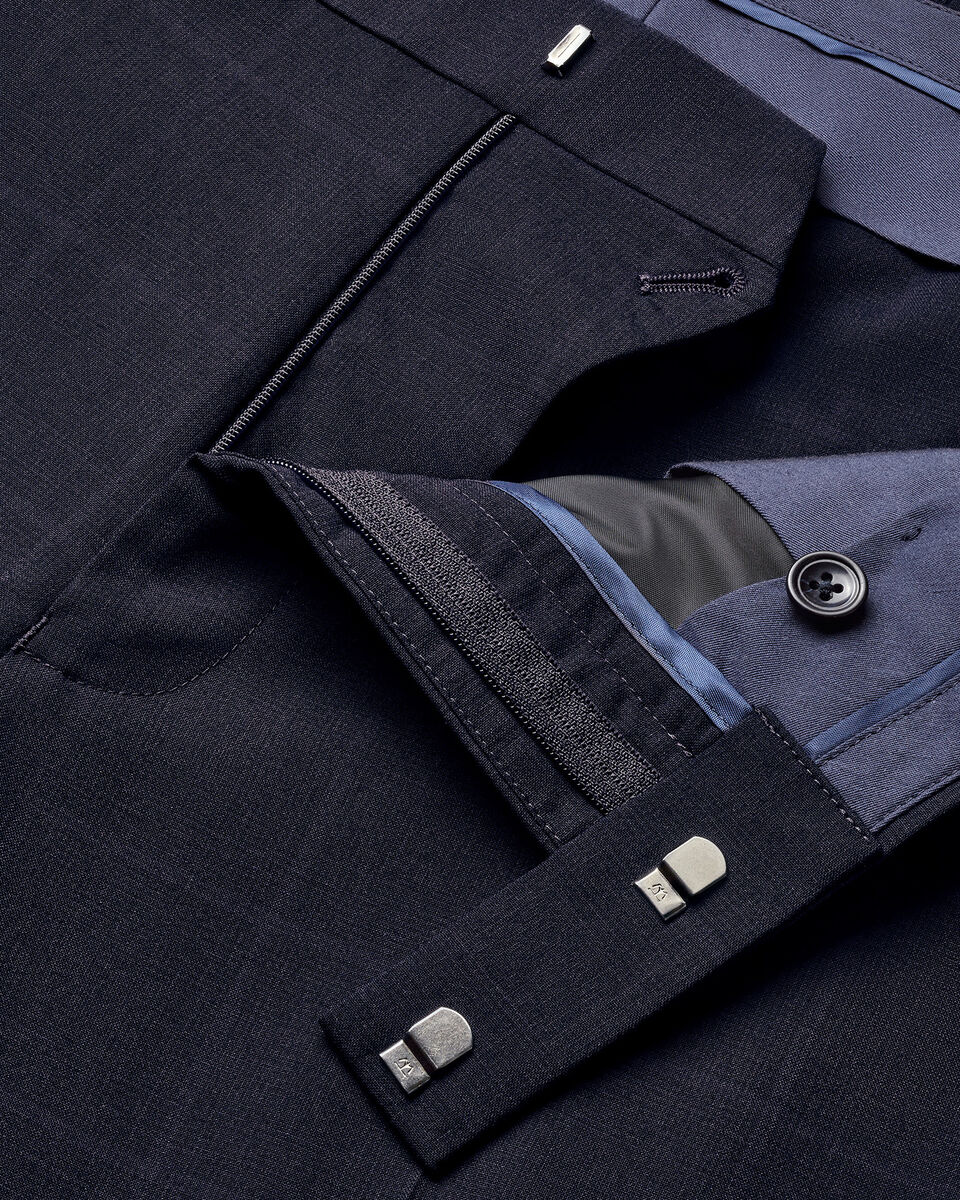 Check Suit Pants - Navy