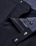 Check Suit Pants - Navy