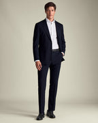 Check Suit Pants - Navy