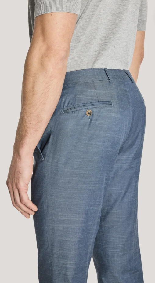 Yardley Medium Blue Plain Front Trouser