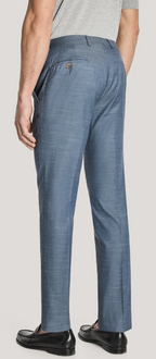 Yardley Medium Blue Plain Front Trouser
