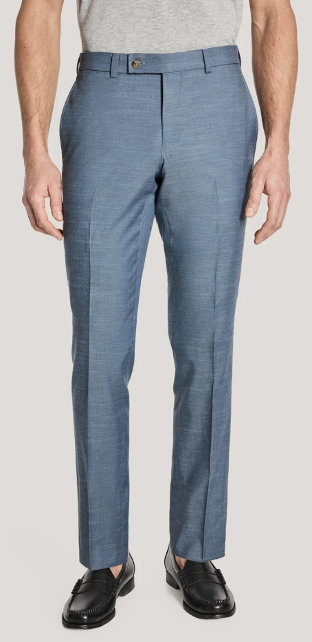 Yardley Medium Blue Plain Front Trouser