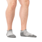 Men's Run No Show Tab Cushioned Ultra-Lightweight Running Socks (Solid gray)