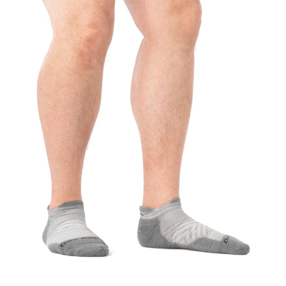 Men's Run No Show Tab Cushioned Ultra-Lightweight Running Socks (Solid gray)