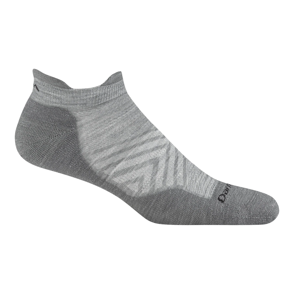 Men's Run No Show Tab Cushioned Ultra-Lightweight Running Socks (Solid gray)
