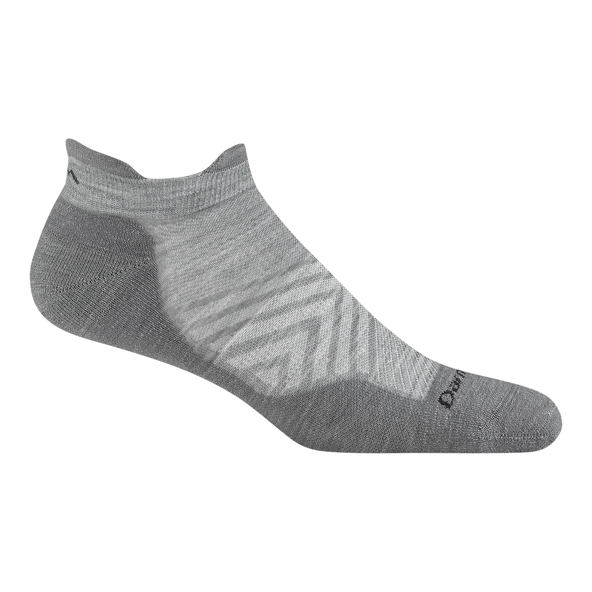 Men's Run No Show Tab Cushioned Ultra-Lightweight Running Socks (Solid gray)