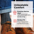 Grey Heather Merino Wool Mid Calf Dress Socks