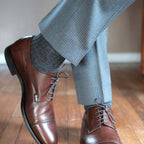 Grey Heather Merino Wool Mid Calf Dress Socks