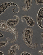 Beige pure silk jacquard tie with paisley motif