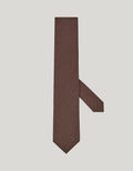 Brown wool and silk jacquard blend tie