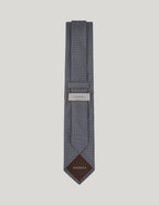 Gray pure silk jacquard tie with micro pattern