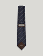 Blue silk jacquard striped tie