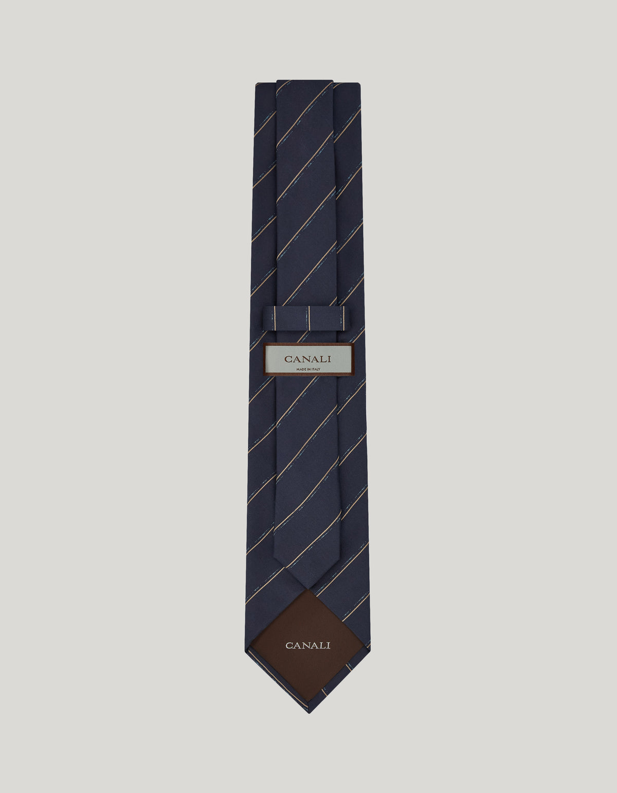 Blue silk jacquard striped tie