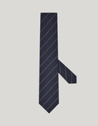 Blue silk jacquard striped tie