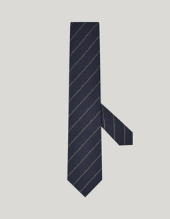 Blue silk jacquard striped tie