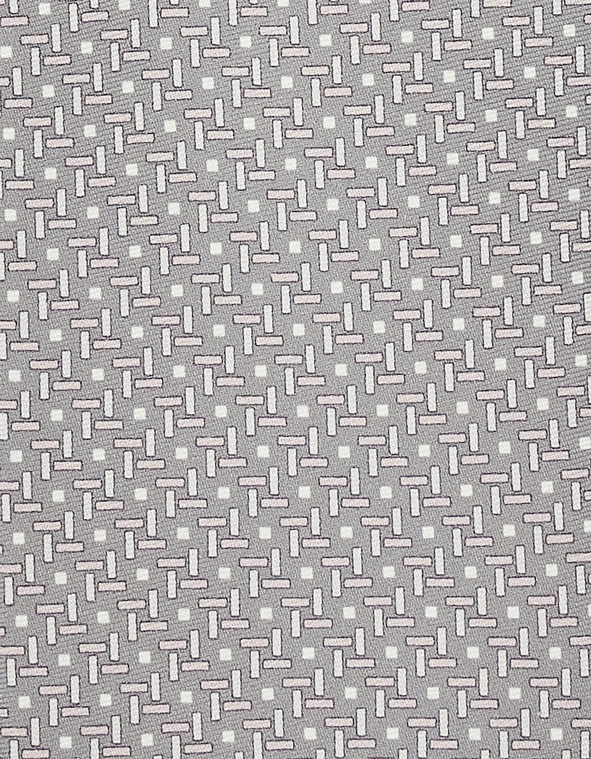Gray pure silk tie printed with geometric motif