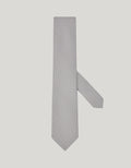 Gray pure silk tie printed with geometric motif