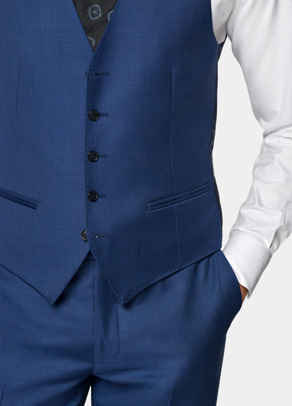 Vest Mid Blue Sharkskin · Pure S110's Wool · Vitale